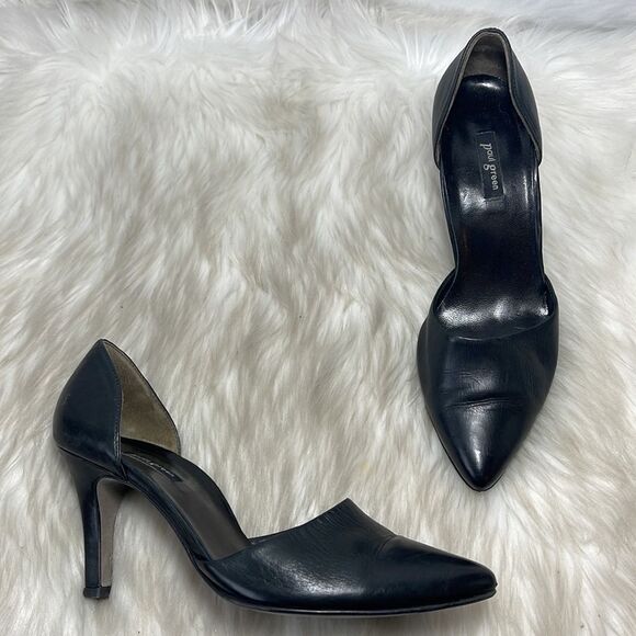 Paul Green Black Leather Cutaway Heel Sz.7.5